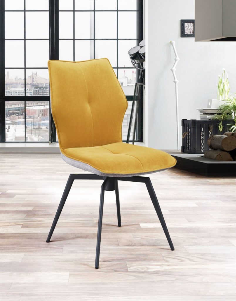 Chaise Paloma devant tissu jaune - Girardeau