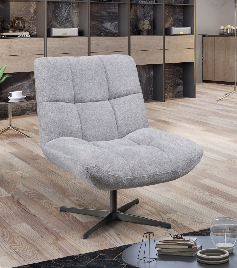 Fauteuil Angele devant tissu gris perle - Girardeau