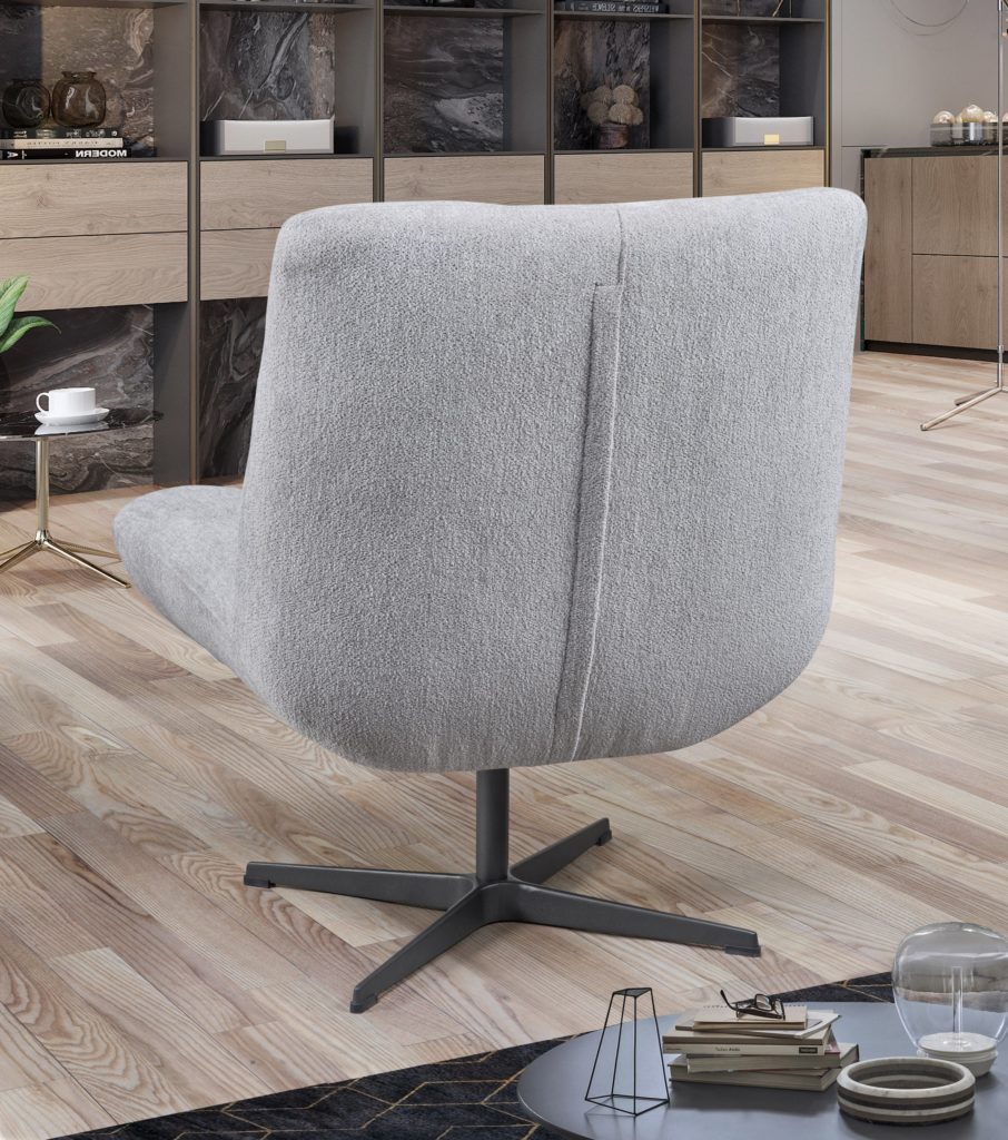 Fauteuil Angele derrière tissu gris perle - Girardeau