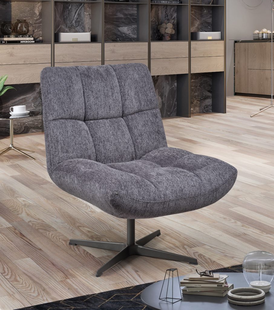 Fauteuil Angele devant tissu gris anthracite - Girardeau