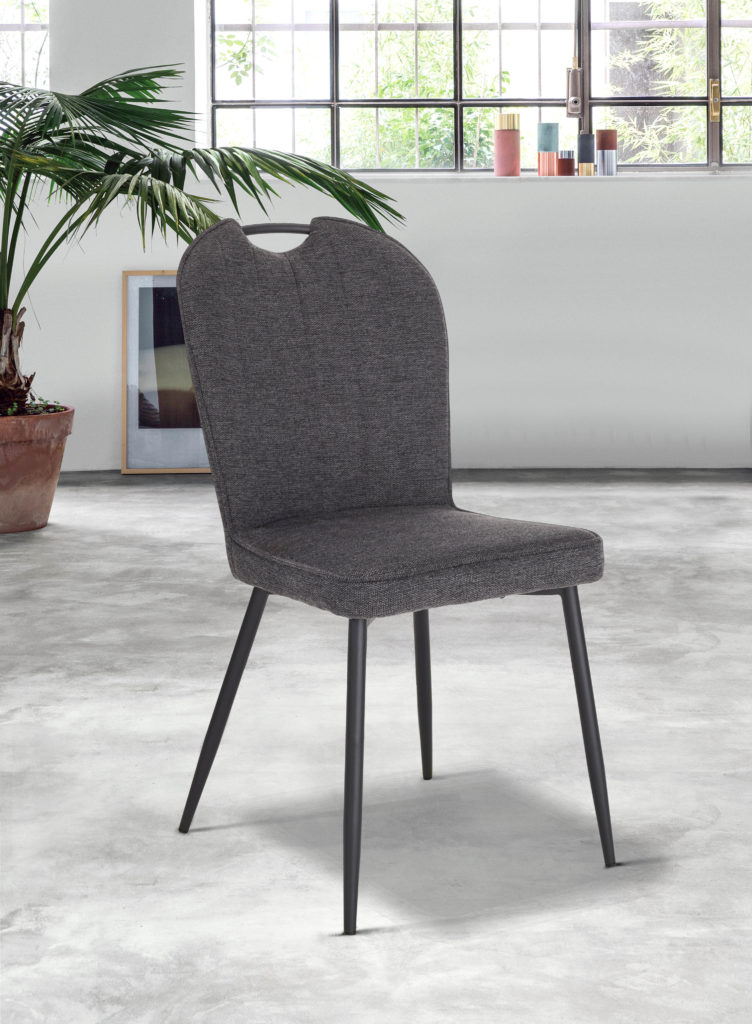 Chaise Salomé devant tissu gris anthracite - Girardeau