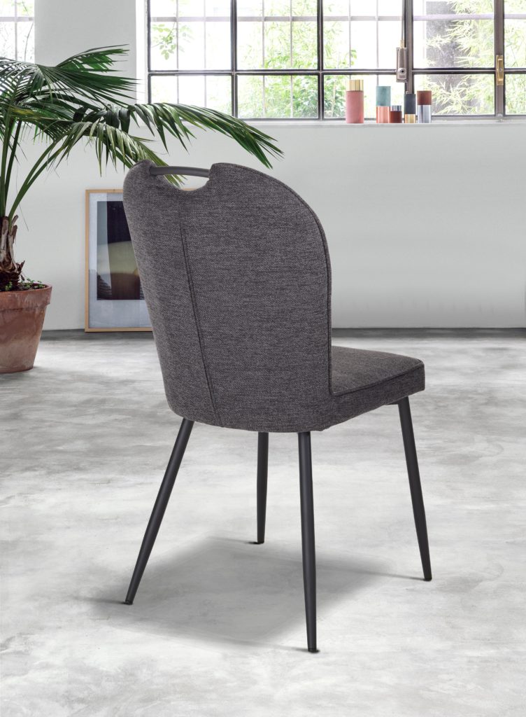 Chaise Salomé derrière tissu gris anthracite - Girardeau