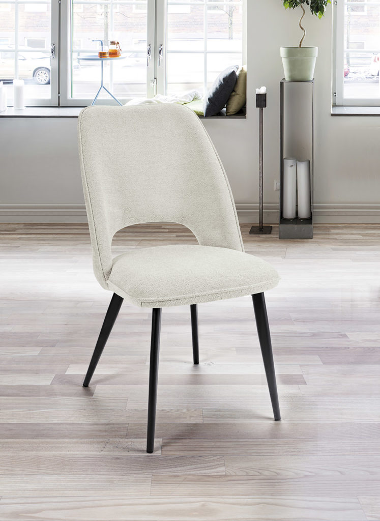 Ambiance chaise Roxane tissu blanc avant