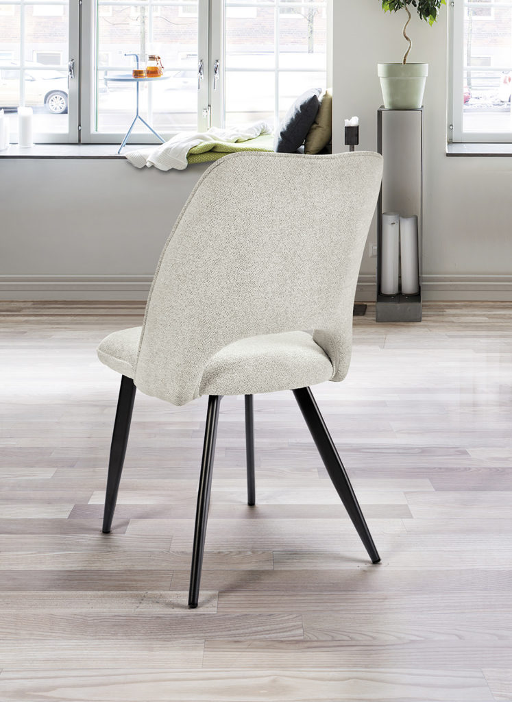 Ambiance chaise Roxane tissu blanc arrière