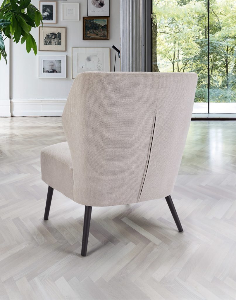 Fauteuil Nino derrière tissu gris perle - Girardeau