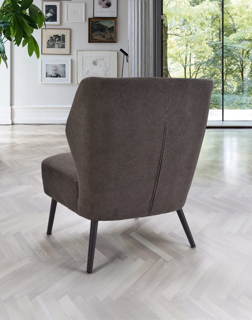 Fauteuil Nino derrière tissu gris anthracite - Girardeau
