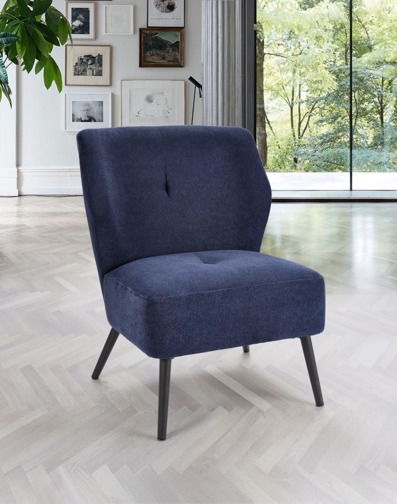 Fauteuil Nino devant tissu bleu - Girardeau