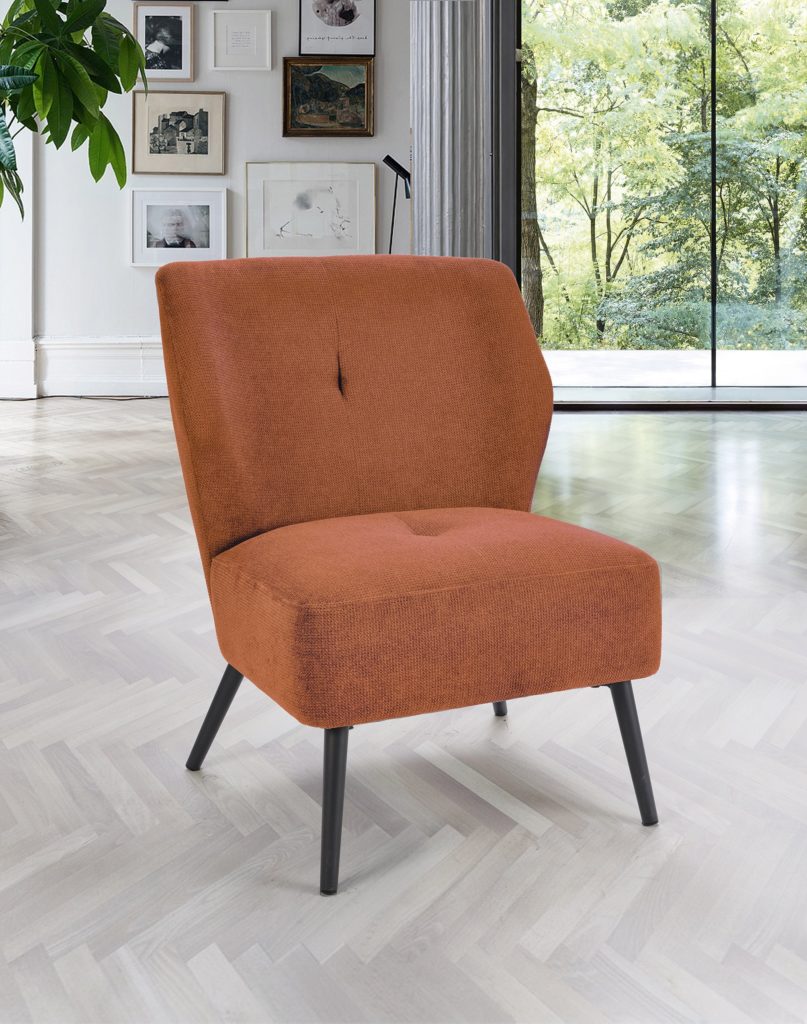 Fauteuil Nino devant tissu terracotta - Girardeau