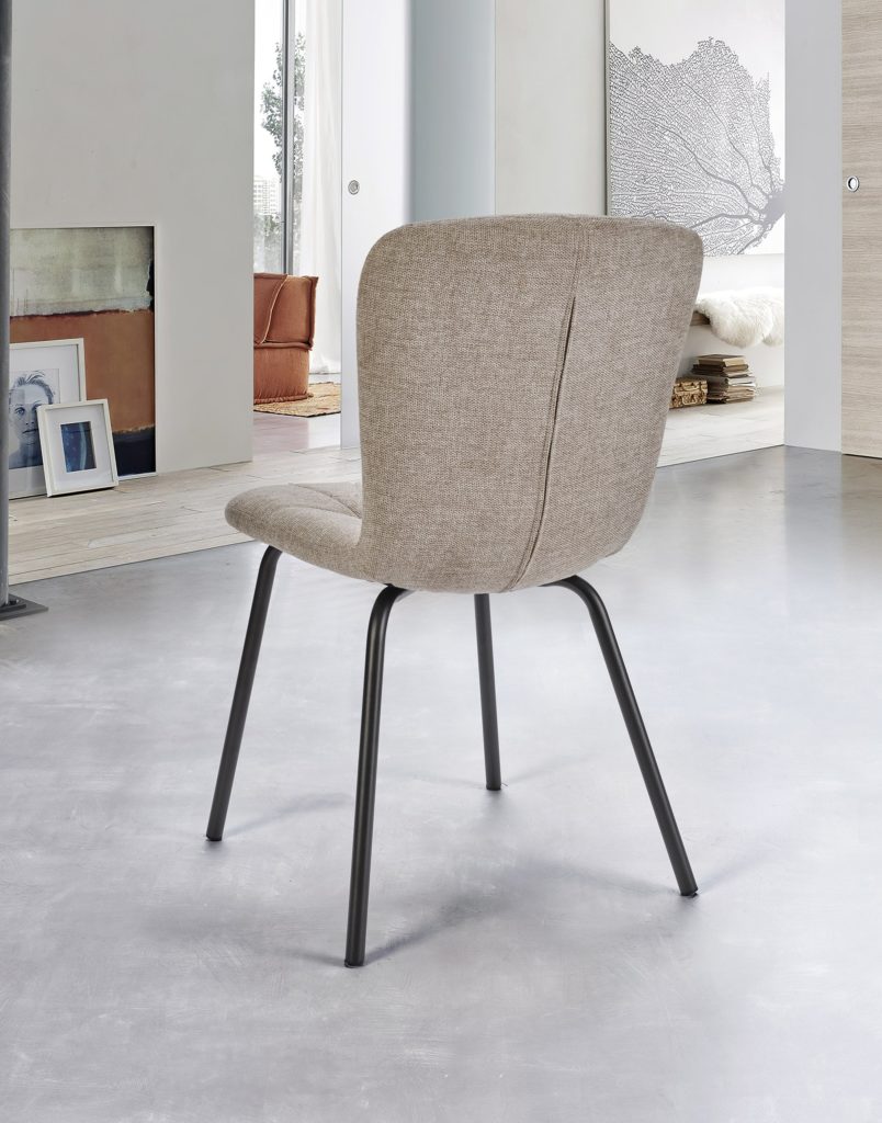 Chaise Emma derriere tissu beige - Girardeau