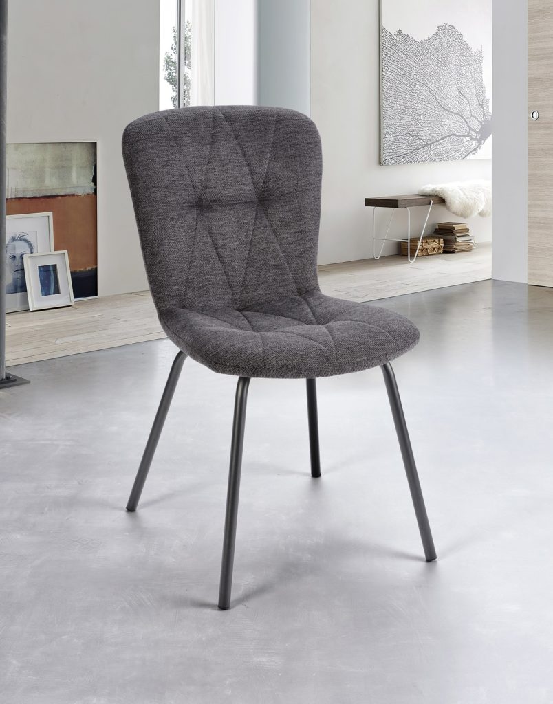 Chaise Emma devant tissu gris anthracite - Girardeau