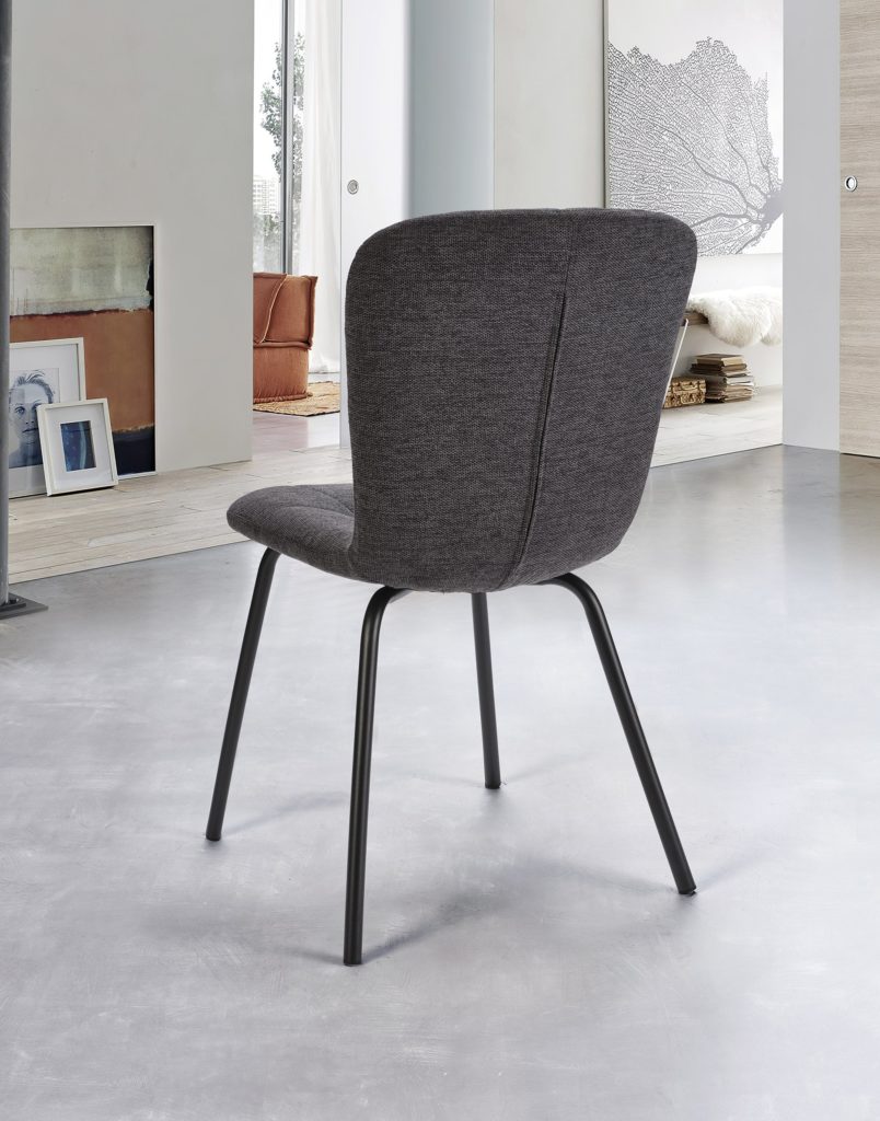 Chaise Emma derrière tissu gris anthracite - Girardeau