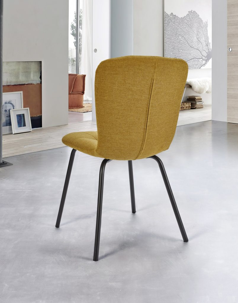 Chaise Emma derrière tissu jaune - Girardeau