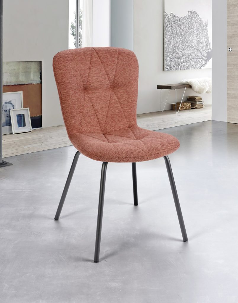 Chaise Emma devant tissu rose - Girardeau