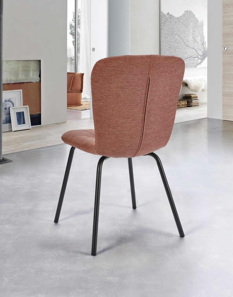 Chaise Emma derrière tissu rose - Girardeau