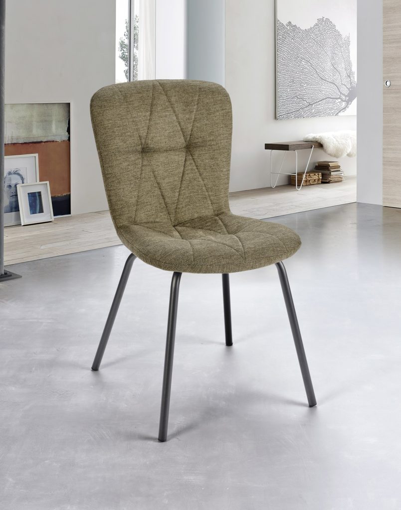 Chaise Emma devant tissu vert - Girardeau