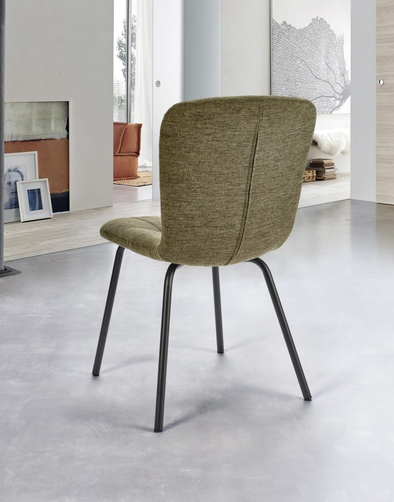 Chaise Emma arrière tissu vert - Girardeau