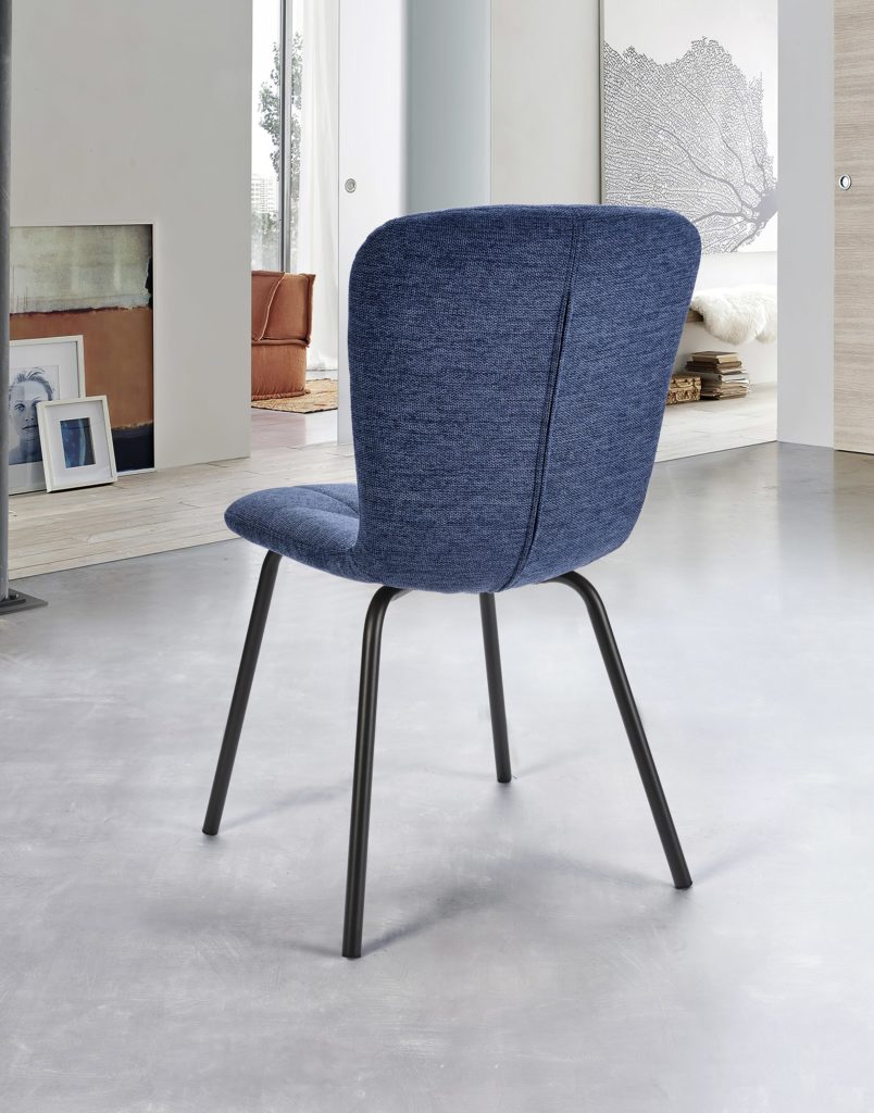 Chaise Emma derrière tissu bleu - Girardeau
