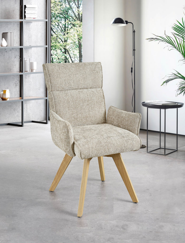 Chaise avec Accoudoirs beige - Girardeau