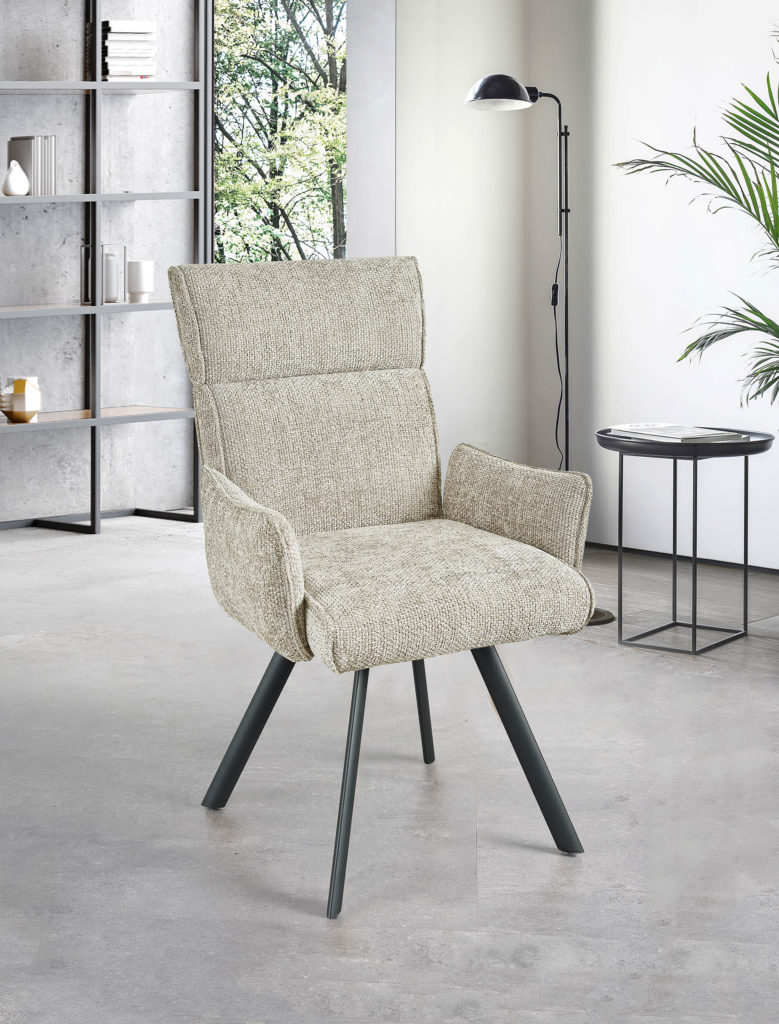 Chaise avec Accoudoirs beige - Girardeau