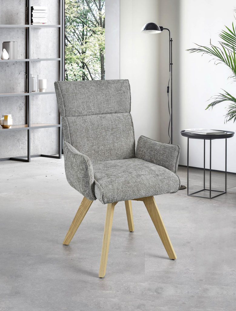 Chaise avec Accoudoirs grise - Girardeau