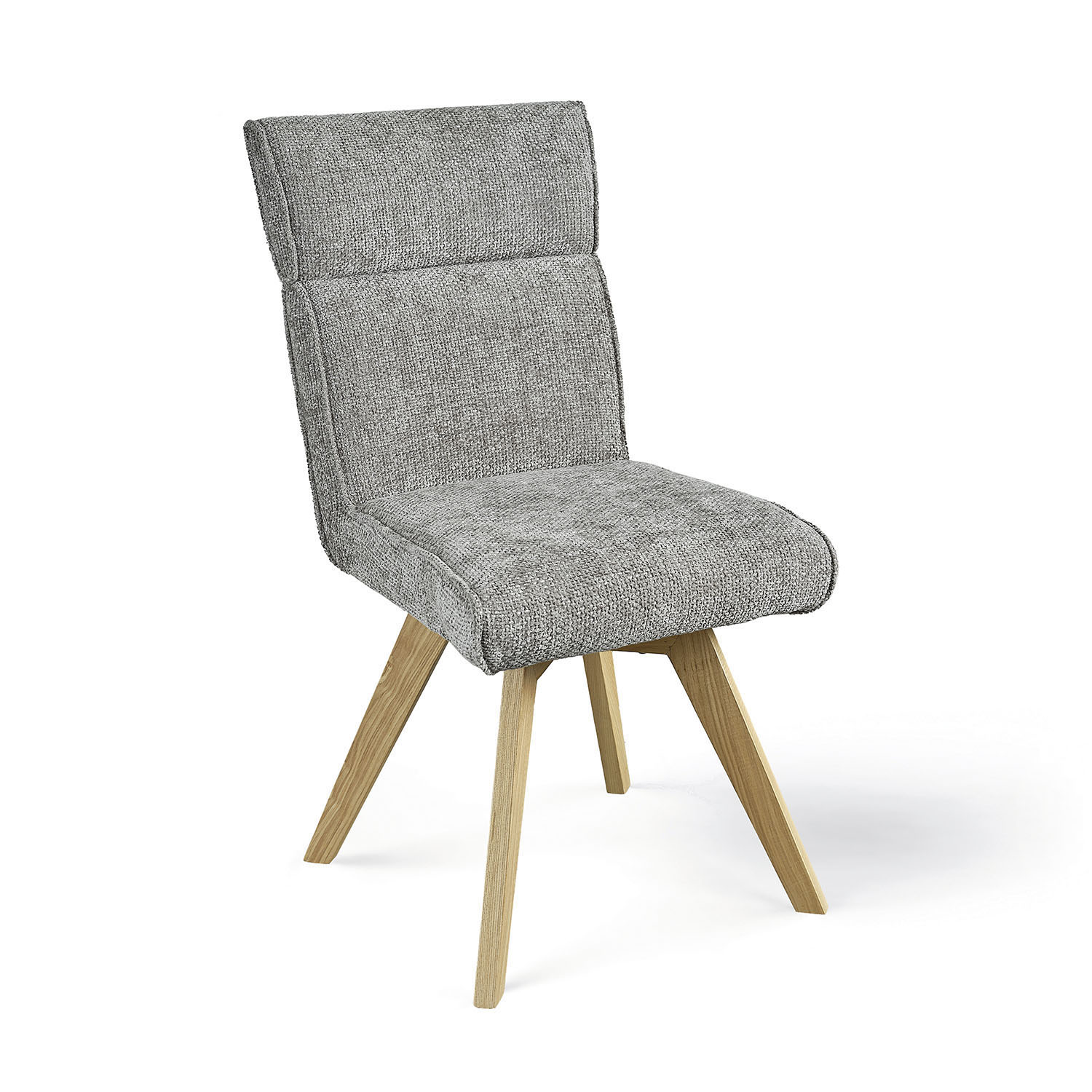 Chaise Ambre pied bois tissu gris perle