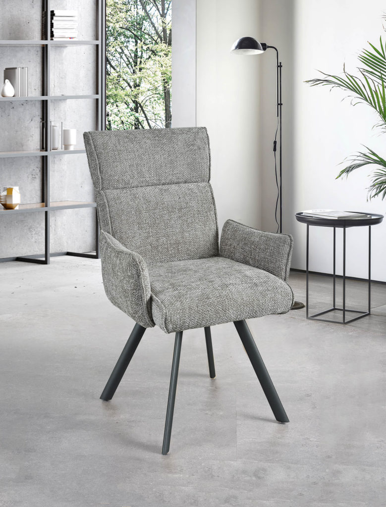Chaise avec Accoudoirs grise - Girardeau