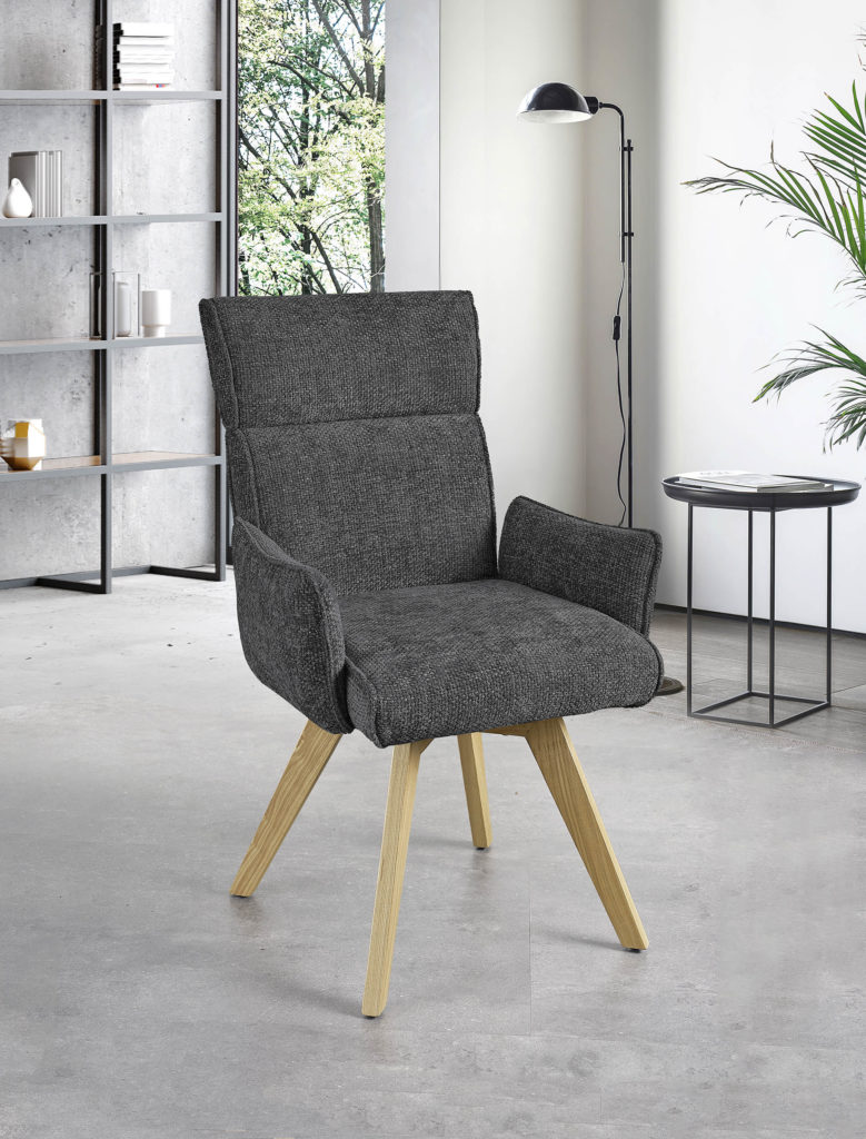 Chaise avec Accoudoirs grise - Girardeau