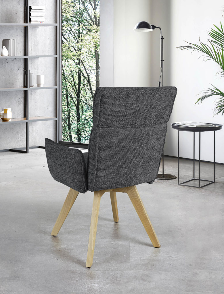 Chaise avec Accoudoirs grise - Girardeau
