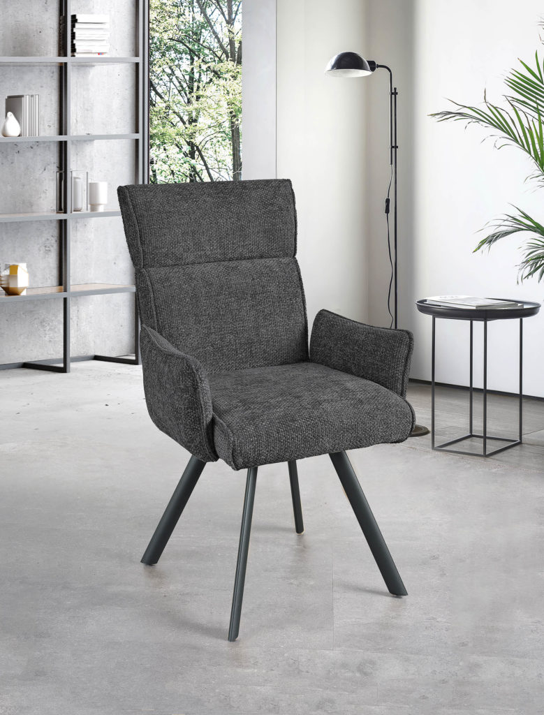 Chaise avec Accoudoirs grise - Girardeau