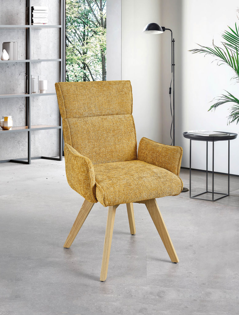 Chaise avec Accoudoirs jaune - Girardeau