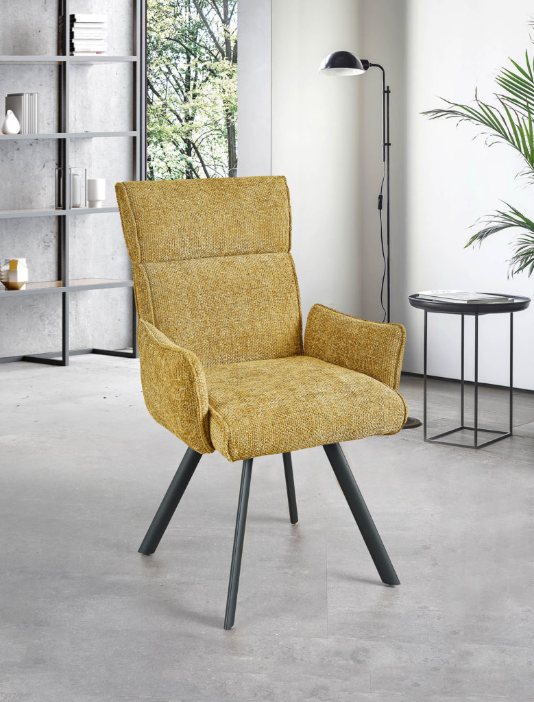 Chaise avec Accoudoirs jaune - Girardeau