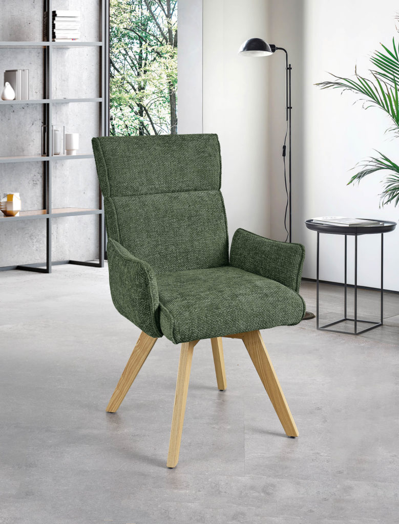 Chaise avec Accoudoirs verte - Girardeau