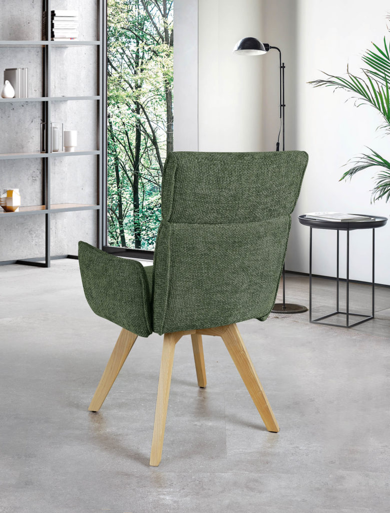 Chaise avec Accoudoirs verte - Girardeau