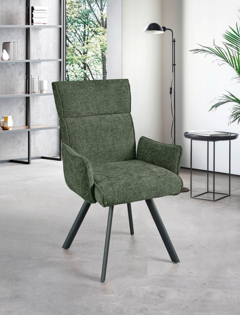 Chaise avec Accoudoirs verte - Girardeau