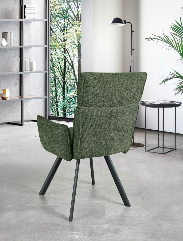 Chaise avec Accoudoirs verte - Girardeau