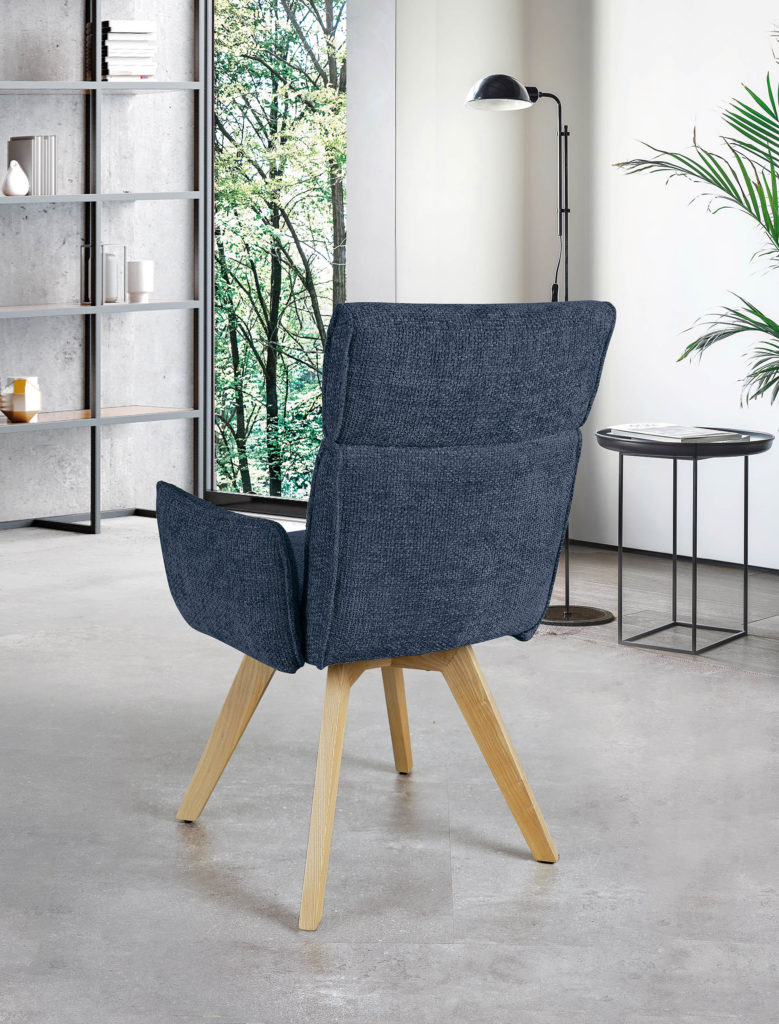 Chaise avec Accoudoirs bleue arrière - Girardeau