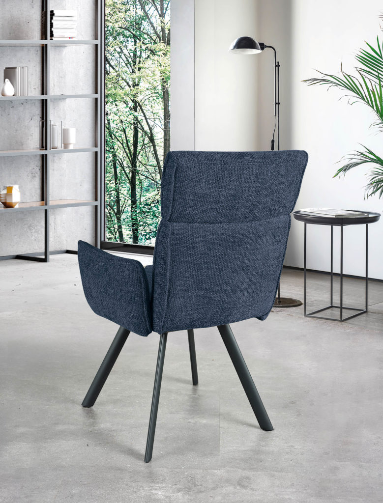 Chaise avec Accoudoirs bleue - Girardeau