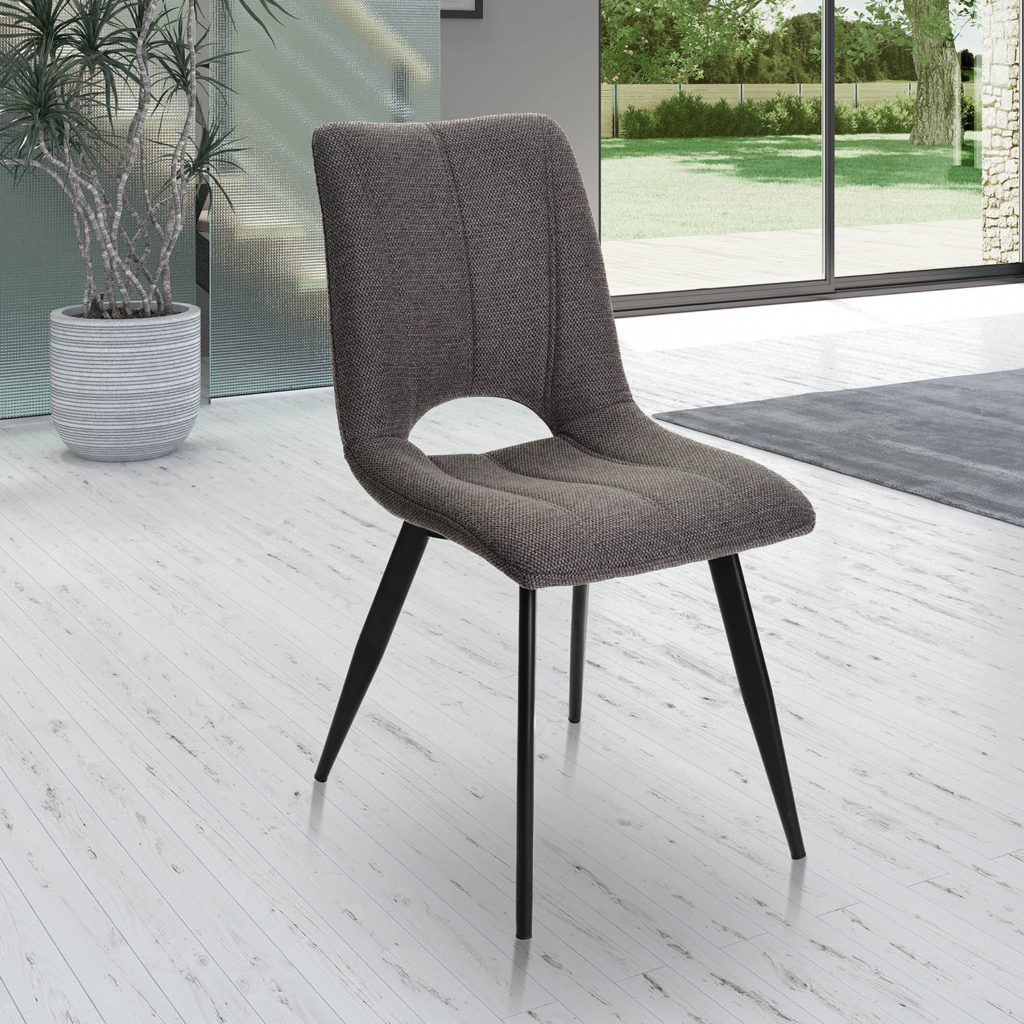 Ambiance chaise Coralie gris anthracite devant