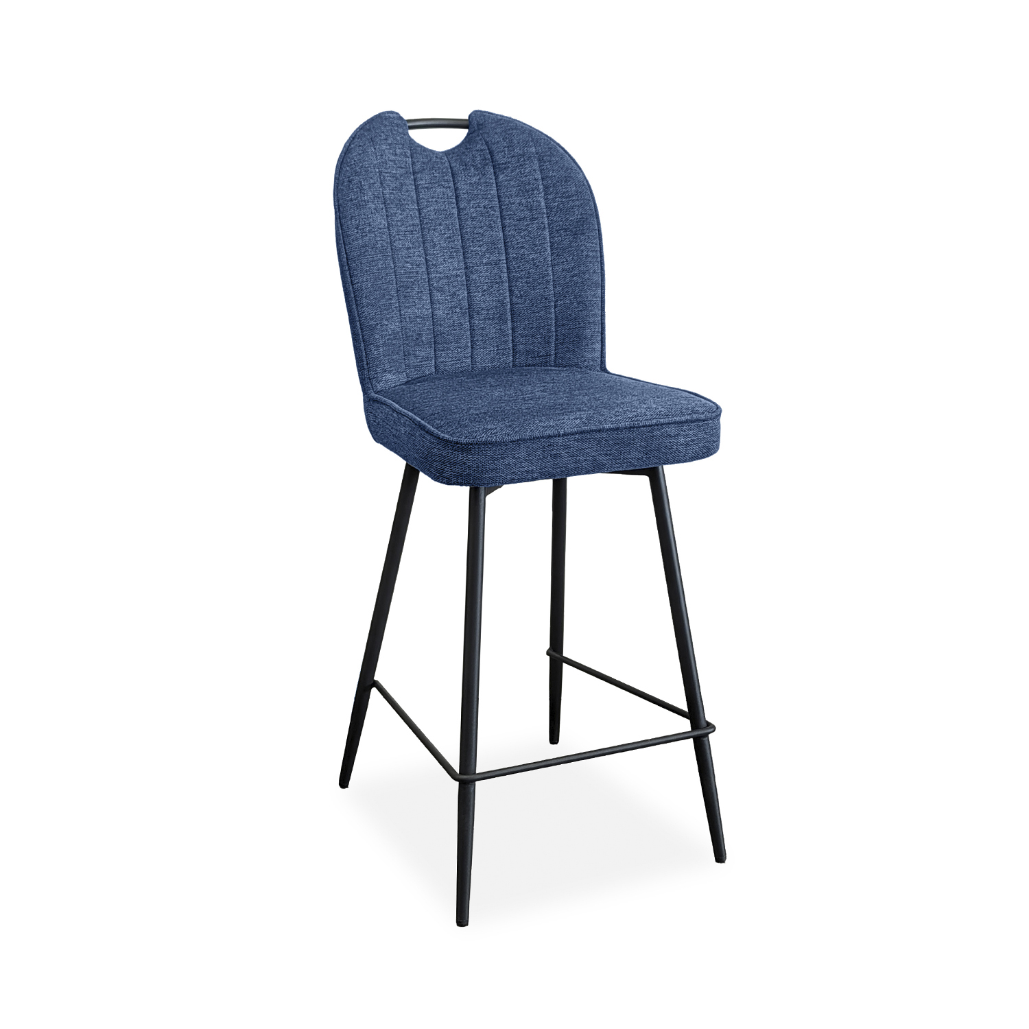 Chaise haute Salomé tissu bleu
