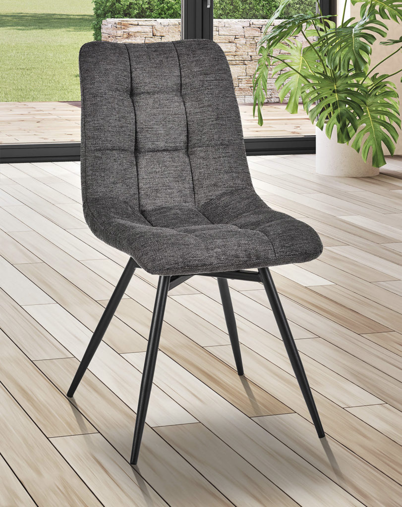 Ambiance chaise Angel'A tissu gris anthracite avant