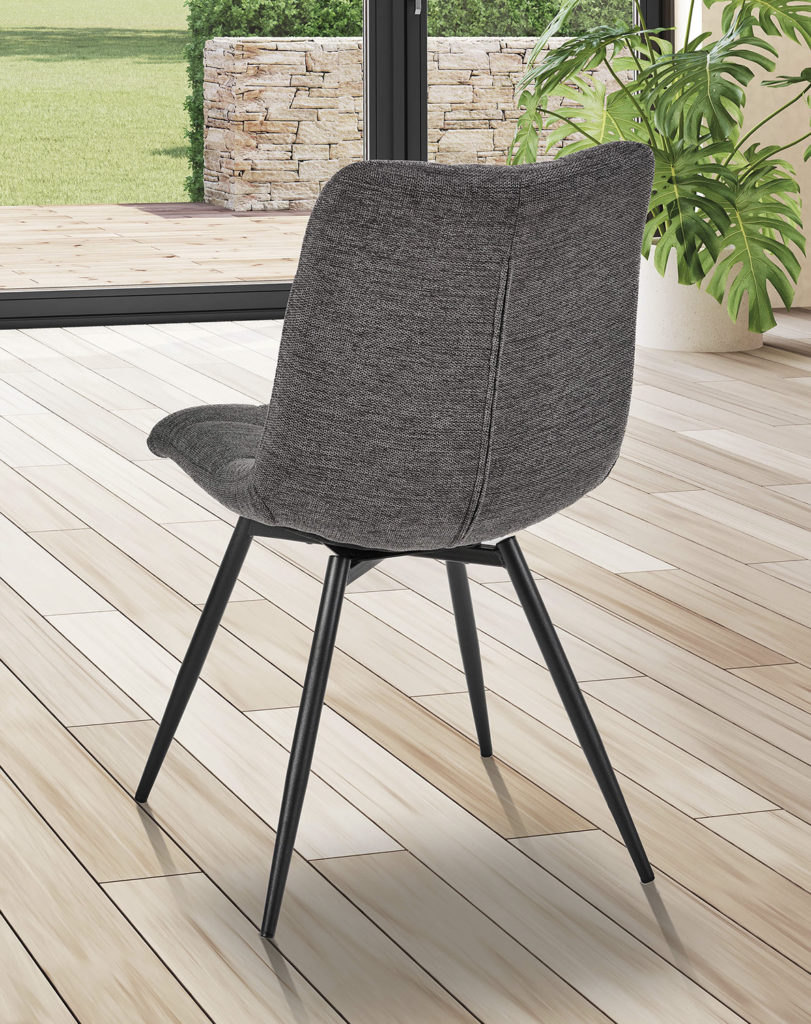 Ambiance chaise Angel'A tissu gris anthracite arrière