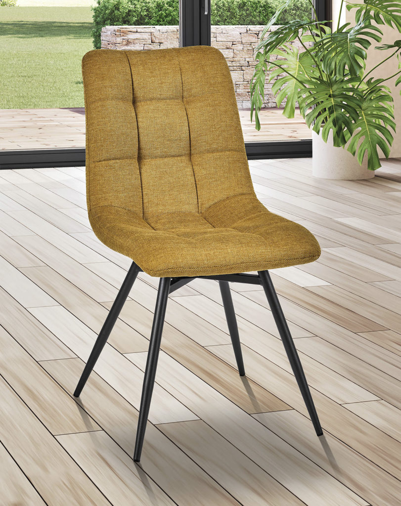 Ambiance chaise Angel'A tissu jaune avant