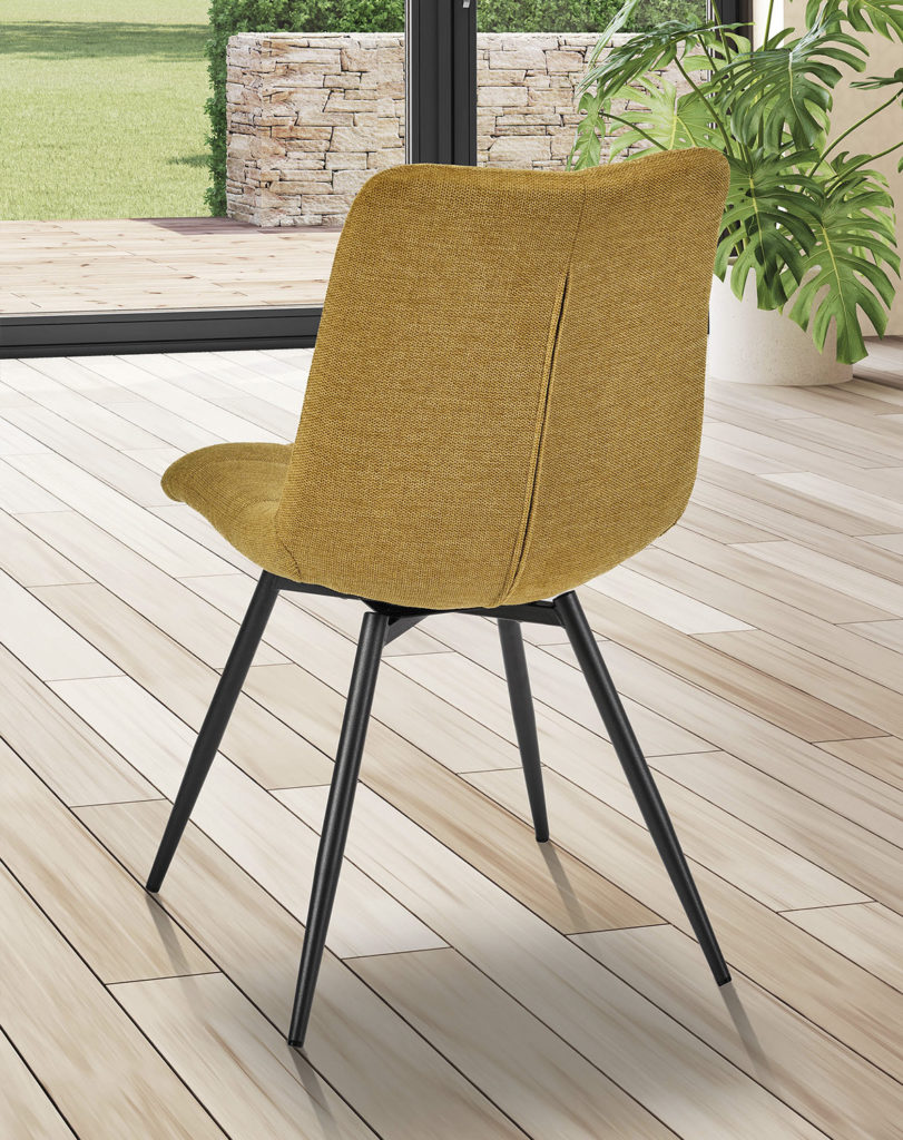 Ambiance chaise Angel'A tissu jaune arrière