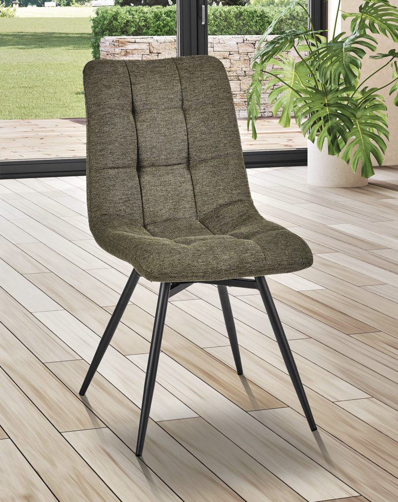 Ambiance chaise Angel'A tissu vert avant