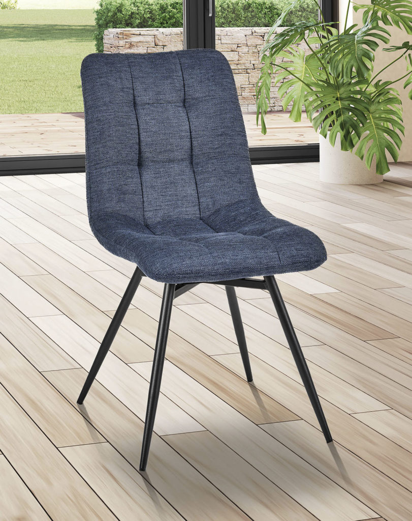 Ambiance chaise Angel'A tissu bleu avant
