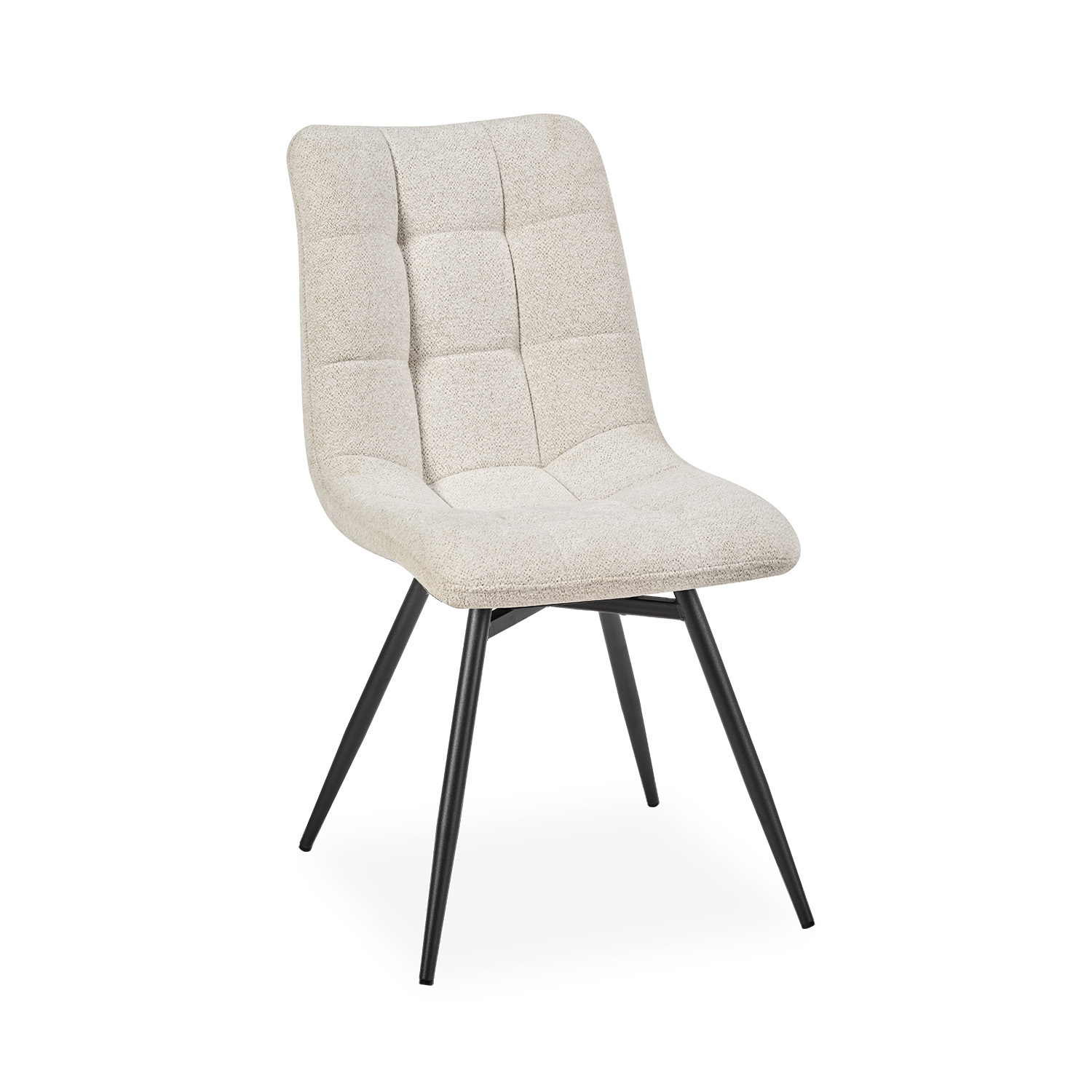 Chaise en Tissu Bouclé Angel'O blanc d'argent - Girardeau, Créateur Meuble Français - Girardeau