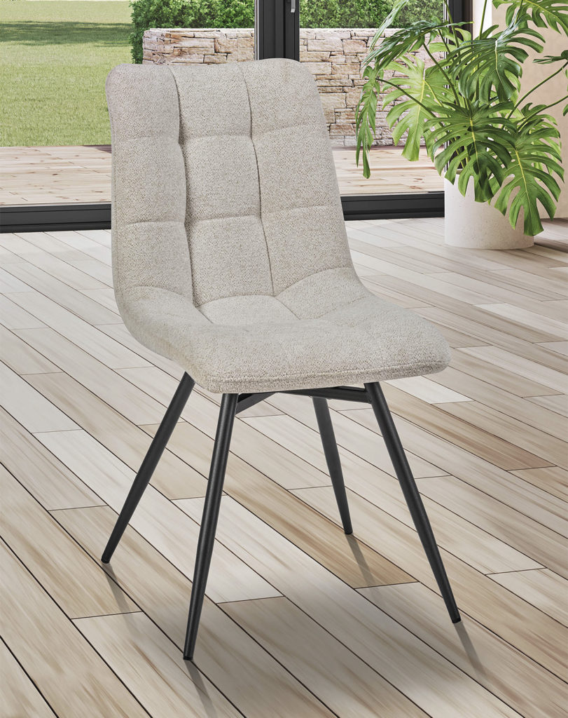 Ambiance chaise Angel'O tissu bouclé blanc avant