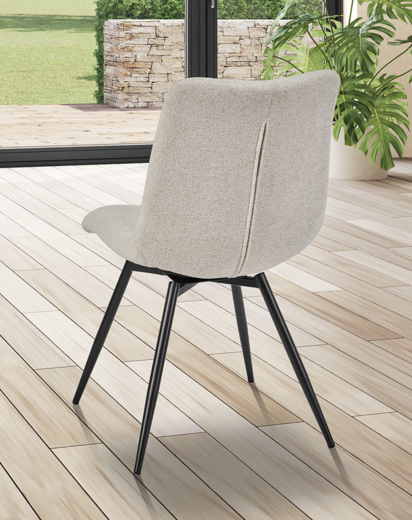 Ambiance chaise Angel'O tissu bouclé blanc arrière