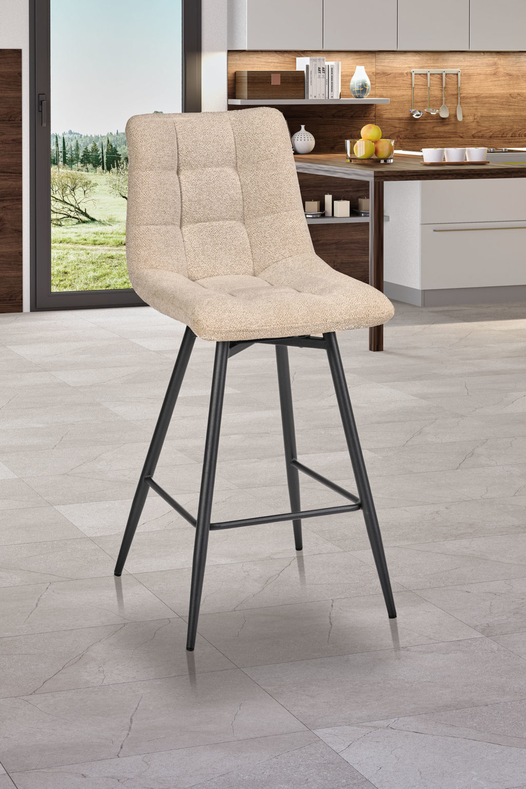 Chaise haute Angel'A devant tissus beige - Girardeau