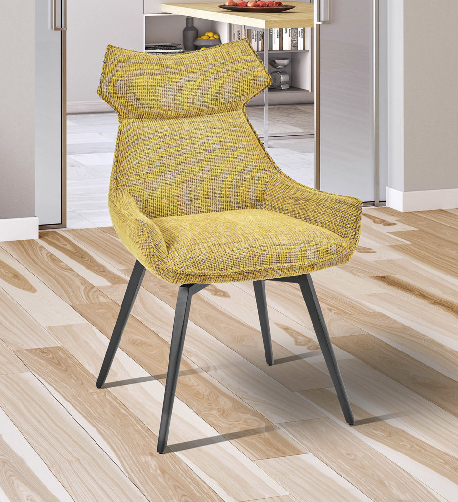 Ambiance chaise Ysis tissu jaune avant